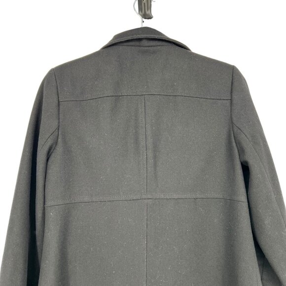 DKNY Wool Blend Peplum Style Mid-Length Classic Coat Black Size 2 - Picture 8 of 12